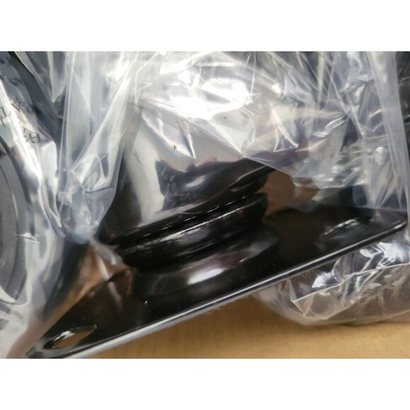 4.5 In Caster Wheels with Ball Bearings Brake Heavy Duty Casters Set of 4 +bolt - Picture 3 of 7